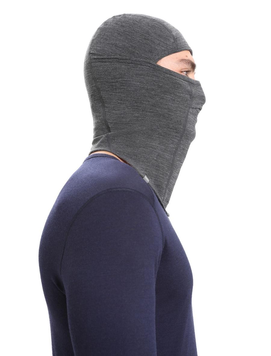 Men's Icebreaker Unisex Merino Apex Balaclava Headband Jet Heather | CA 1866JPQJ